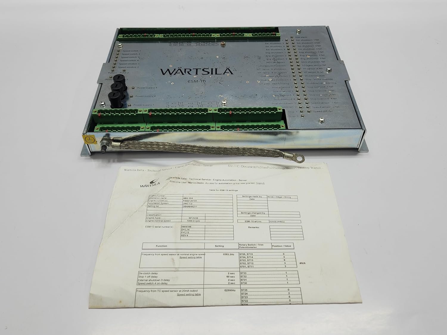 Wärtsilä ESM-10 Engine Safety Module Rev 6 Kontek Marine